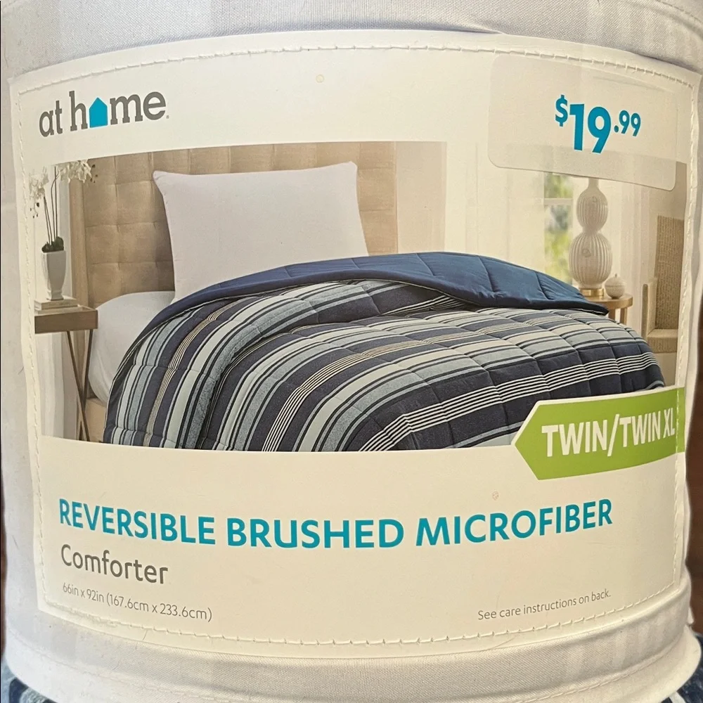 At Home Navy Reversible Microfiber Comforter